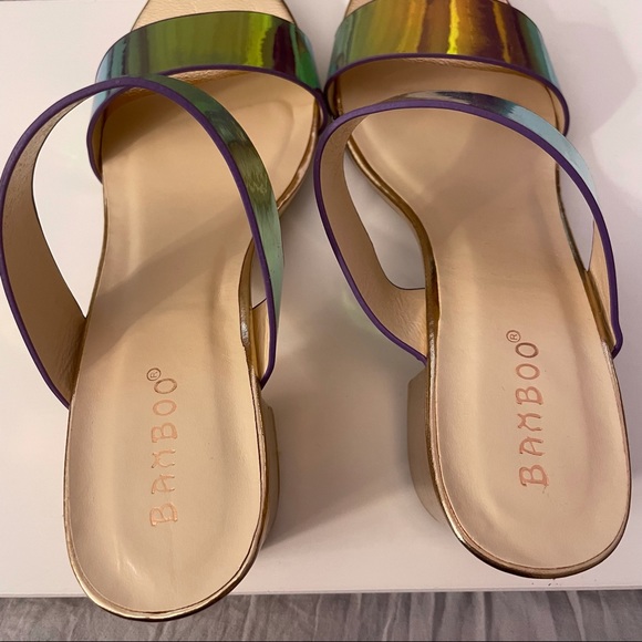 Bamboo Metallic Block Heels - Picture 3 of 5